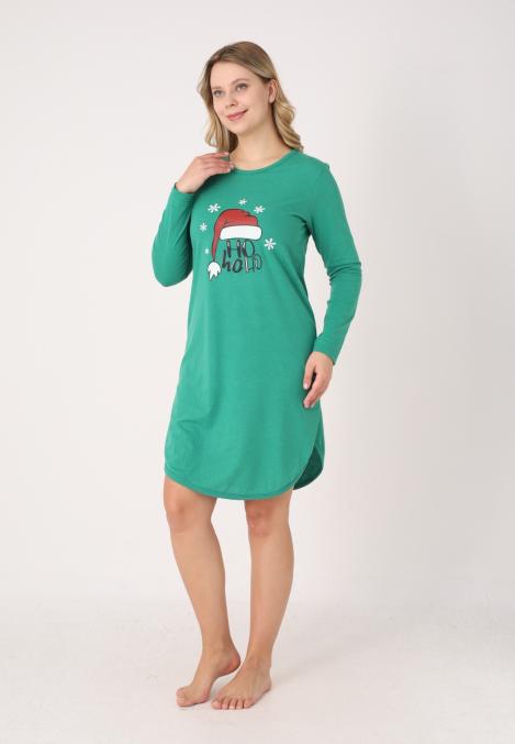 Camasa de noapte Craciun,Imprimeu HO HO, En-gros